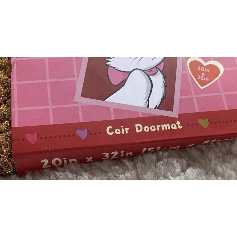 Disney The Aristocats Marie Hello Friends Heart Coir Welcome Door Mat 20” X 32”‎
